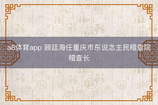 a8体育app 顾廷海任重庆市东说念主民稽查院稽查长