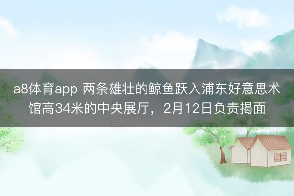 a8体育app 两条雄壮的鲸鱼跃入浦东好意思术馆高34米的中央展厅，2月12日负责揭面