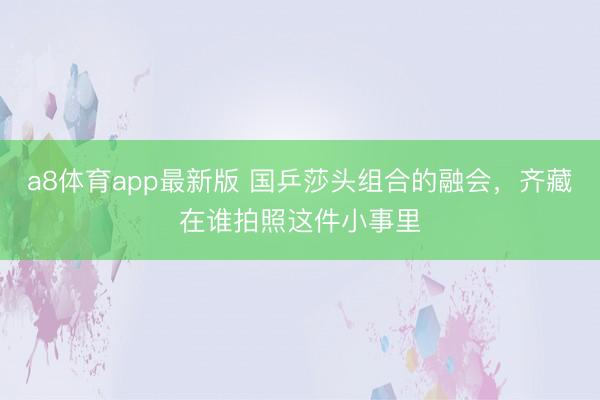 a8体育app最新版 国乒莎头组合的融会,齐藏在谁拍照这件小事里