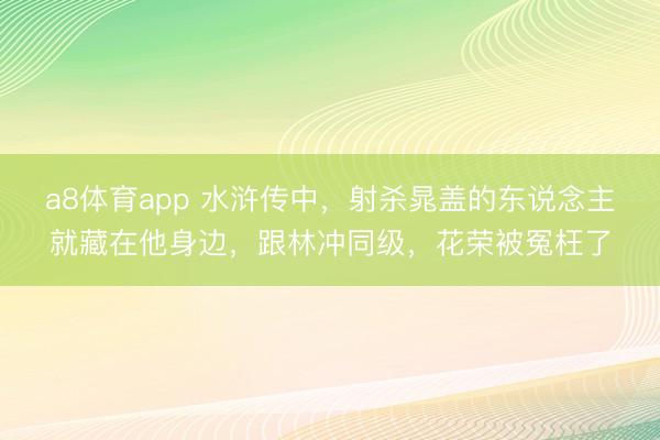 a8体育app 水浒传中,射杀晁盖的东说念主就藏在他身边,跟林冲同级,花荣被冤枉了