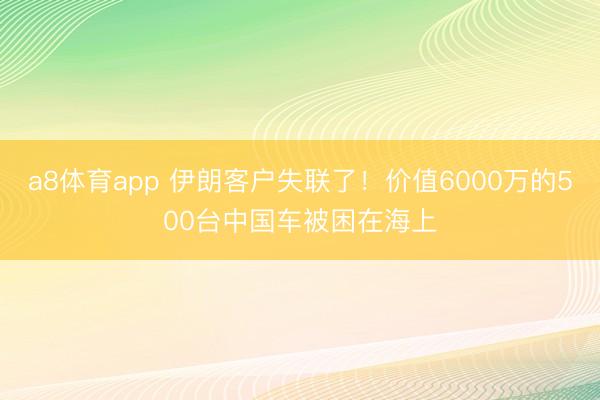 a8体育app 伊朗客户失联了！价值6000万的500台中国车被困在海上