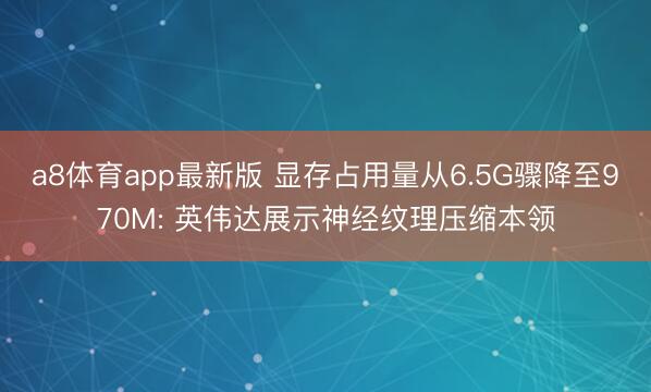 a8体育app最新版 显存占用量从6.5G骤降至970M: 英伟达展示神经纹理压缩本领