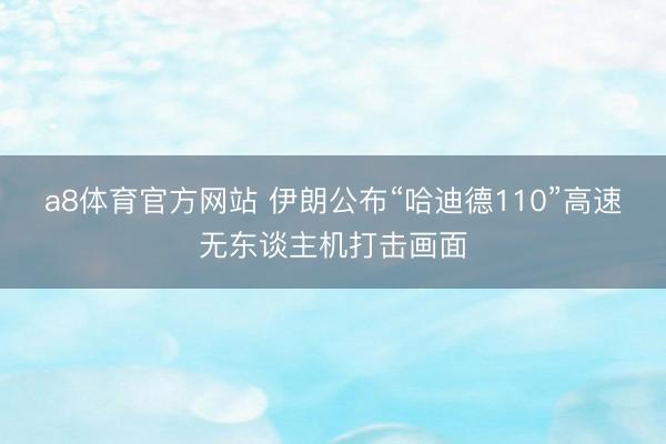 a8体育官方网站 伊朗公布“哈迪德110”高速无东谈主机打击画面
