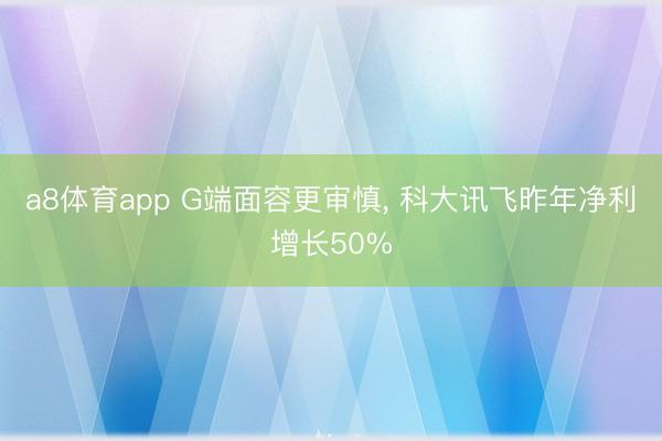 a8体育app G端面容更审慎， 科大讯飞昨年净利增长50%