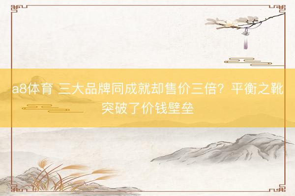 a8体育 三大品牌同成就却售价三倍？平衡之靴突破了价钱壁垒