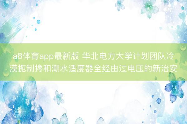 a8体育app最新版 华北电力大学计划团队冷漠扼制搀和潮水适度器全经由过电压的新治安