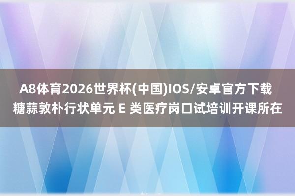 A8体育2026世界杯(中国)IOS/安卓官方下载 糖蒜敦朴行状单元 E 类医疗岗口试培训开课所在