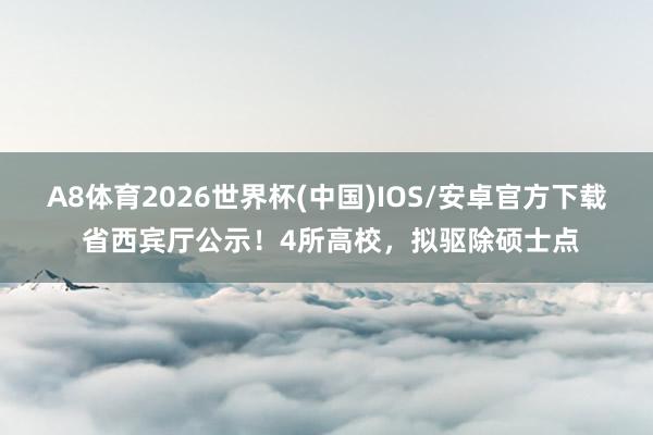 A8体育2026世界杯(中国)IOS/安卓官方下载 省西宾厅公示！4所高校，拟驱除硕士点