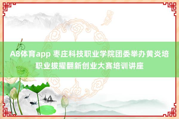 A8体育app 枣庄科技职业学院团委举办黄炎培职业拔擢翻新创业大赛培训讲座