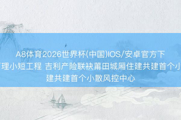 A8体育2026世界杯(中国)IOS/安卓官方下载 吉利“智”理小短工程 吉利产险联袂莆田城厢住建共建首个小散风控中心
