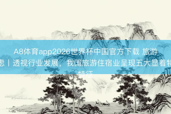 A8体育app2026世界杯中国官方下载 旅游考虑丨透视行业发展，我国旅游住宿业呈现五大显着特征