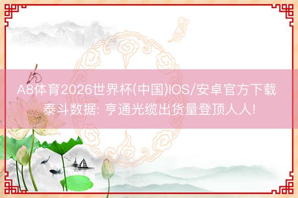 A8体育2026世界杯(中国)IOS/安卓官方下载 泰斗数据: 亨通光缆出货量登顶人人!