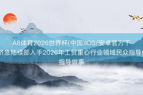 A8体育2026世界杯(中国)IOS/安卓官方下载 济急陆续部入手2026年工贸重心行业领域民众指导做事