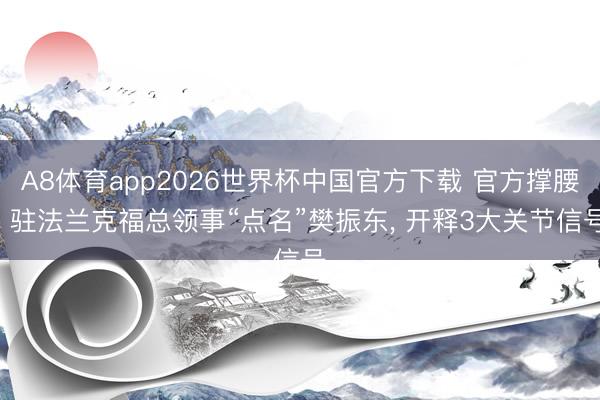 A8体育app2026世界杯中国官方下载 官方撑腰! 驻法兰克福总领事“点名”樊振东， 开释3大关节信号