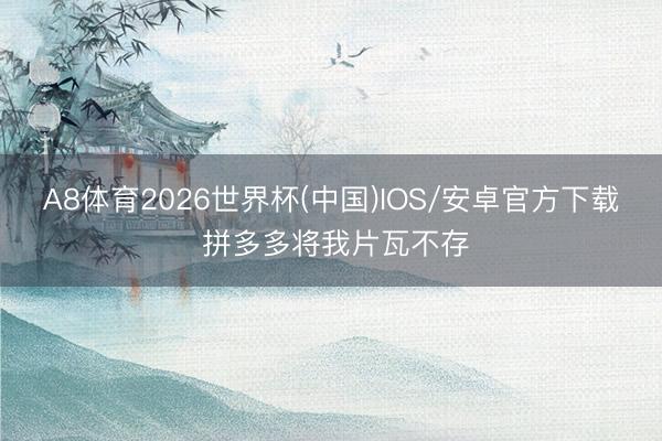 A8体育2026世界杯(中国)IOS/安卓官方下载 拼多多将我片瓦不存