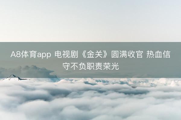A8体育app 电视剧《金关》圆满收官 热血信守不负职责荣光