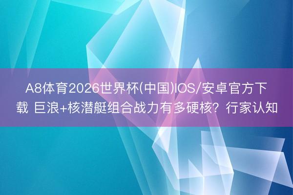 A8体育2026世界杯(中国)IOS/安卓官方下载 巨浪+核潜艇组合战力有多硬核?行家认知